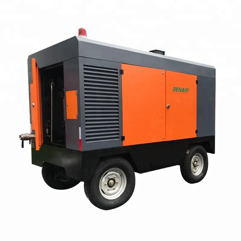 385 Cfm Portable Diesel Screw Air Compressor for Rock Drill and Road