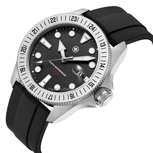 Customized Automatic Movement 316L Stainless Steel Watch Date Display With Sapphire Glass Bubble Magnifier Waterproof Logo Watch