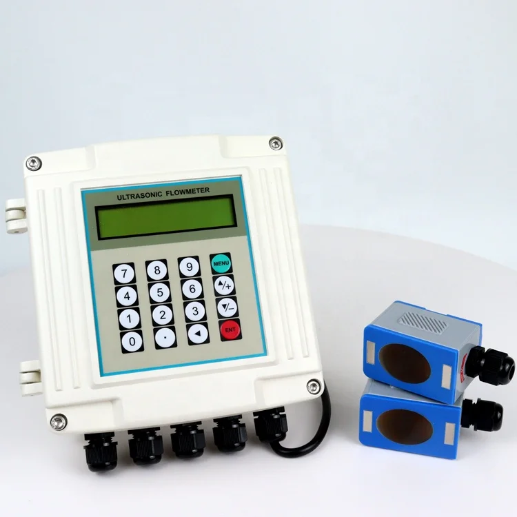 Chilled Water Ultrasonic Flowmeter Digital Rs485 Clampon Sensor Portable Ultrasonic Flowmeter Fix Mount Analog Modbus Flowmeter