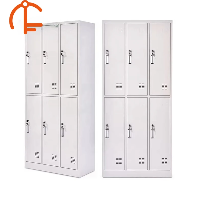 Factory customized 304 stainless steel employee lockers metal storage wardrobes