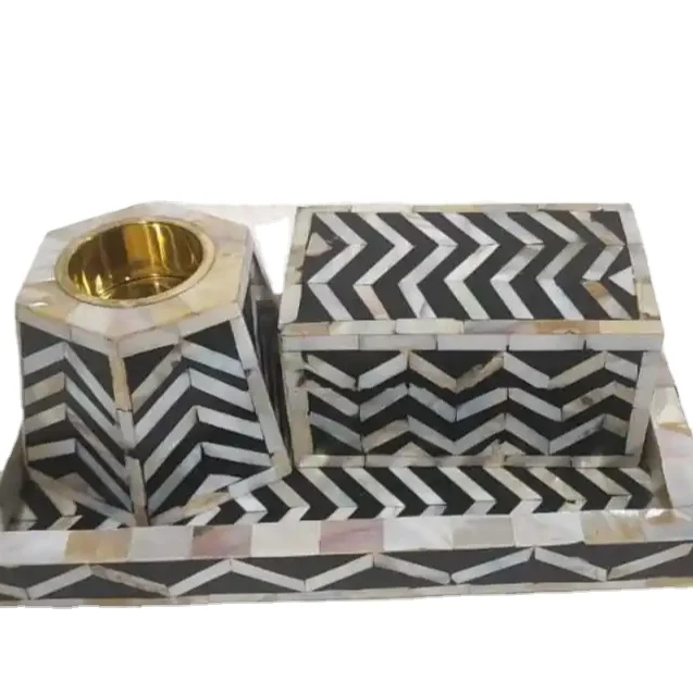 MOP Incense Burner with Mother of Pearl Inlay Agarwood and Seed Wholesale Price Wood Burner for Bakhoor