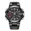 6 Cassa nera Quadrante nero argento Cinturino nero