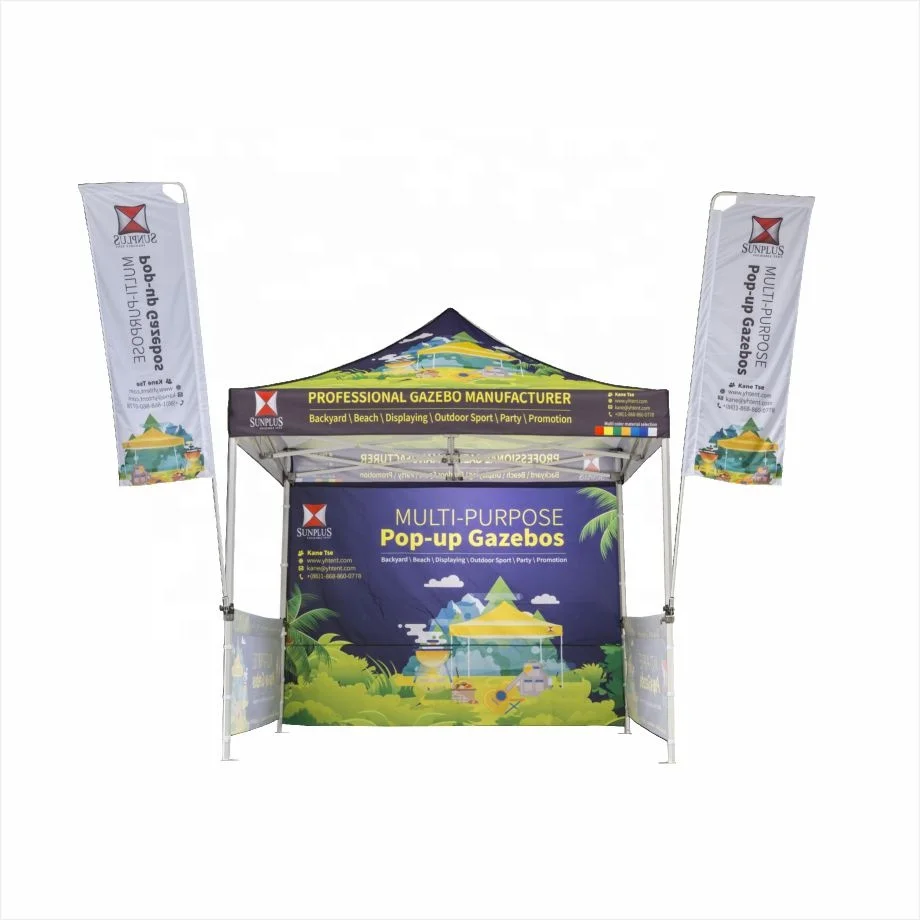 OEM Pop up Advertising Prints of Your Branding Logo Advertising Canopy Tent Flag Banner Outdoor Trade Show Event Custom Tent