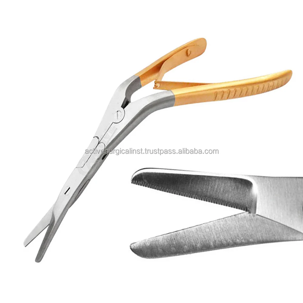 Tc Caplan Nasal Bone Scissor Angled Shanks Serrated 19 Cm Gold Plated ...