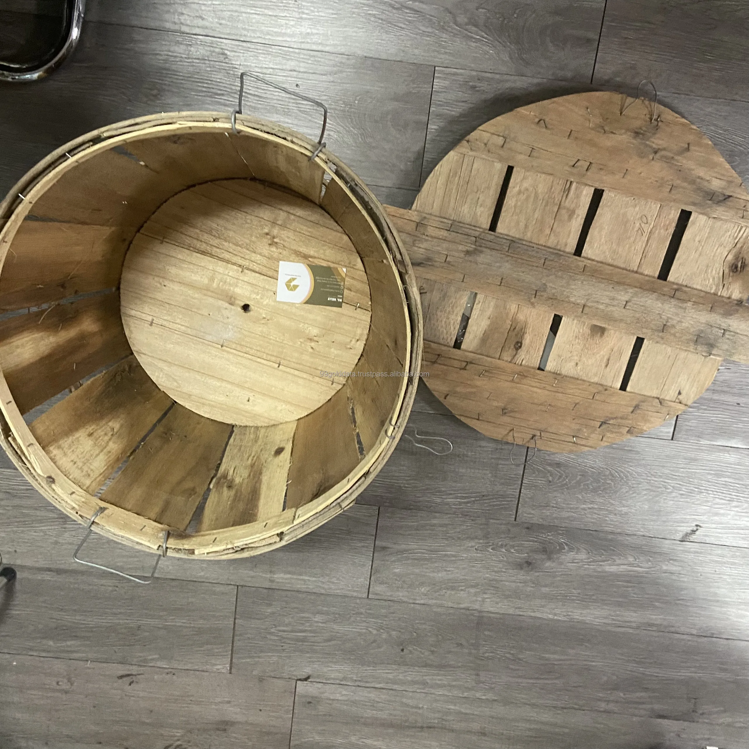 Oem Size Crab Basket Round Wood Crate With Lid Crab Bushel Basket Buy