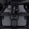 Black with black quilting and gray PVC coil mat