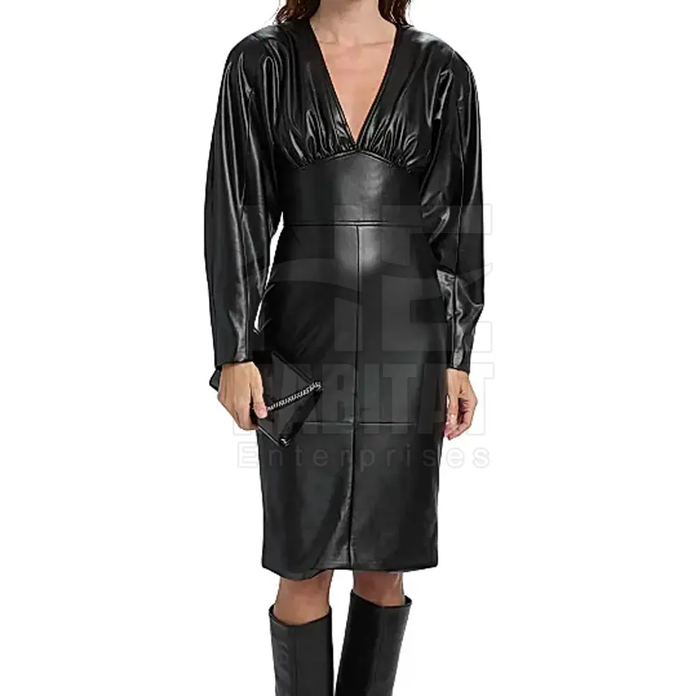 Soft Genuine Leather Mini Dress Women Trendy Design Lightweight Material Perfect for Spring and Summer