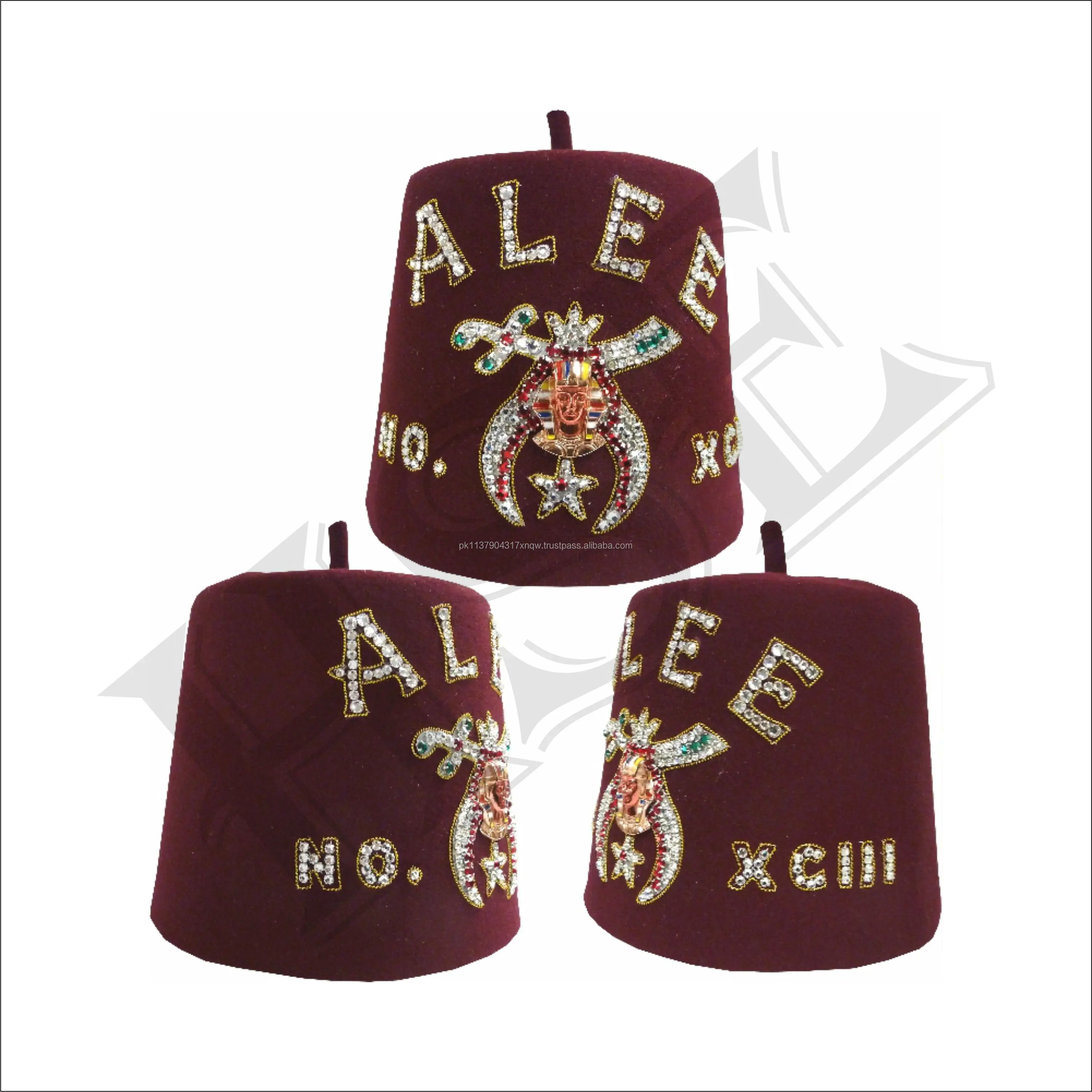 Fez Alee Temple Shriner Fez No Xciii Masonic Regalia Fez Buy Felt Fez