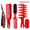 Red Plastic Hair Comb Set
