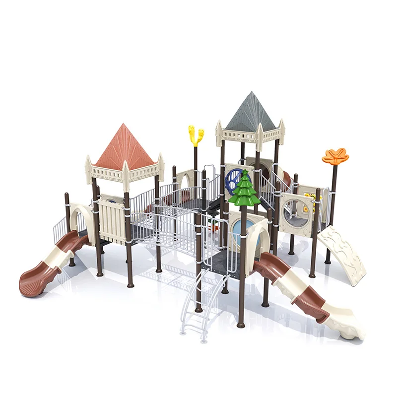 Feelkids ALITA-NC24014 High-Capacity Outdoor Plastic Slide Multi-Play Kids Activity Center PE Board Exercise Equipment Garden