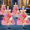 4pcs Christmas trees-Pink Color