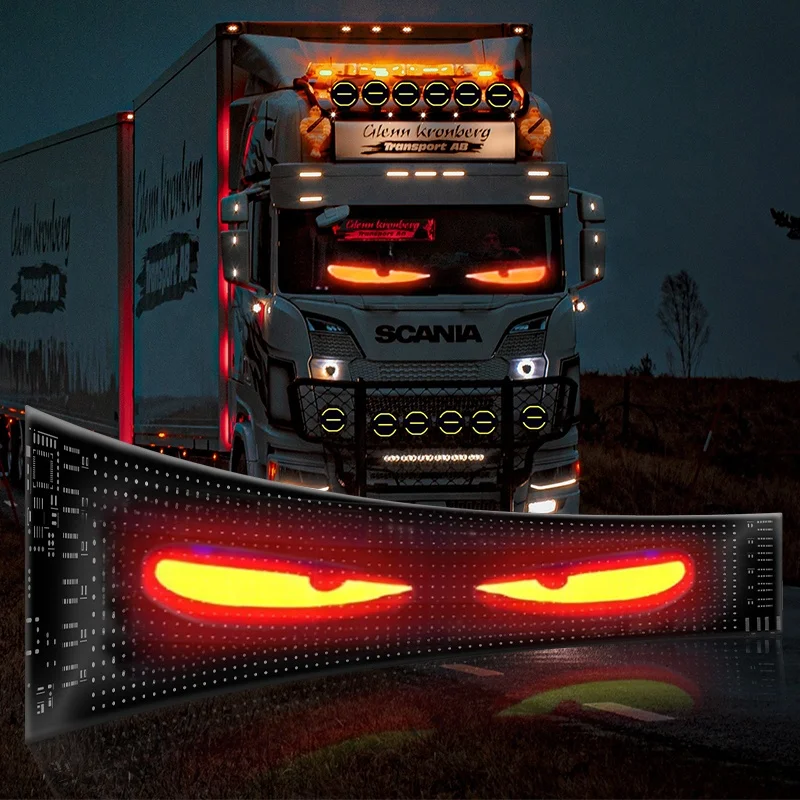 Car Custom Decals and Graphics Flexible Led Screen Panel Eyes LED Car Devil Eye Light