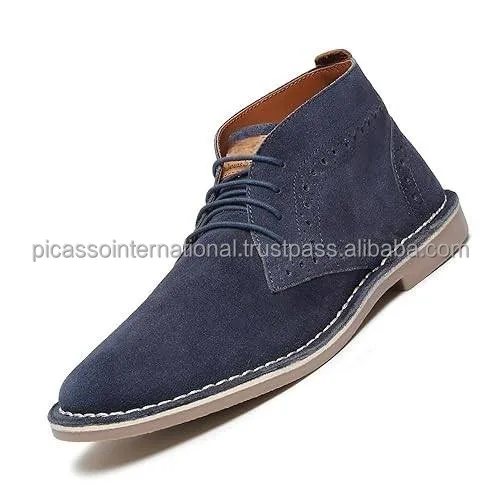 Manufacturer and Supplier of Custom Logo Formal Casual Wear Office Party Wear 100% Swede Genuine Leather Ancle Boot Shoes