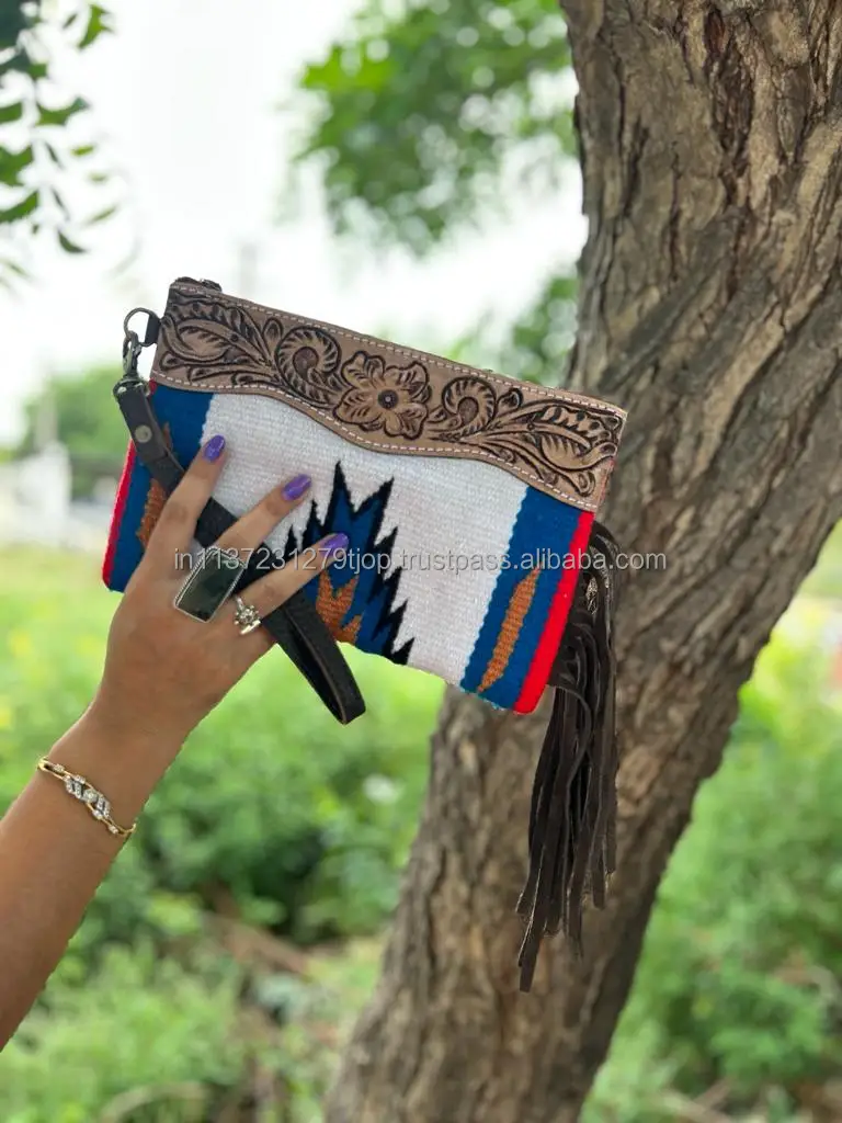 Tooled Leather Clutch | 1940s