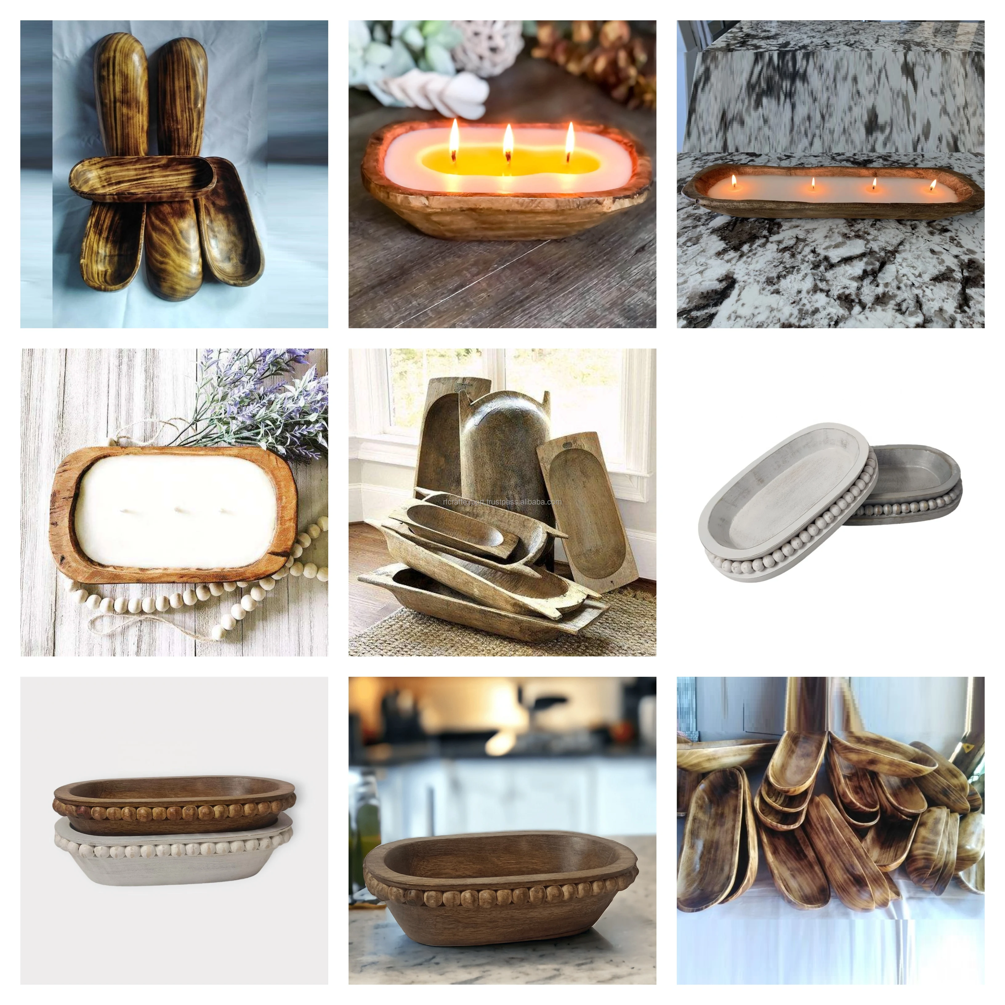 Luxury Wooden Dough Bowls Farmhouse Brown Rustic Wooden Dough Bowls