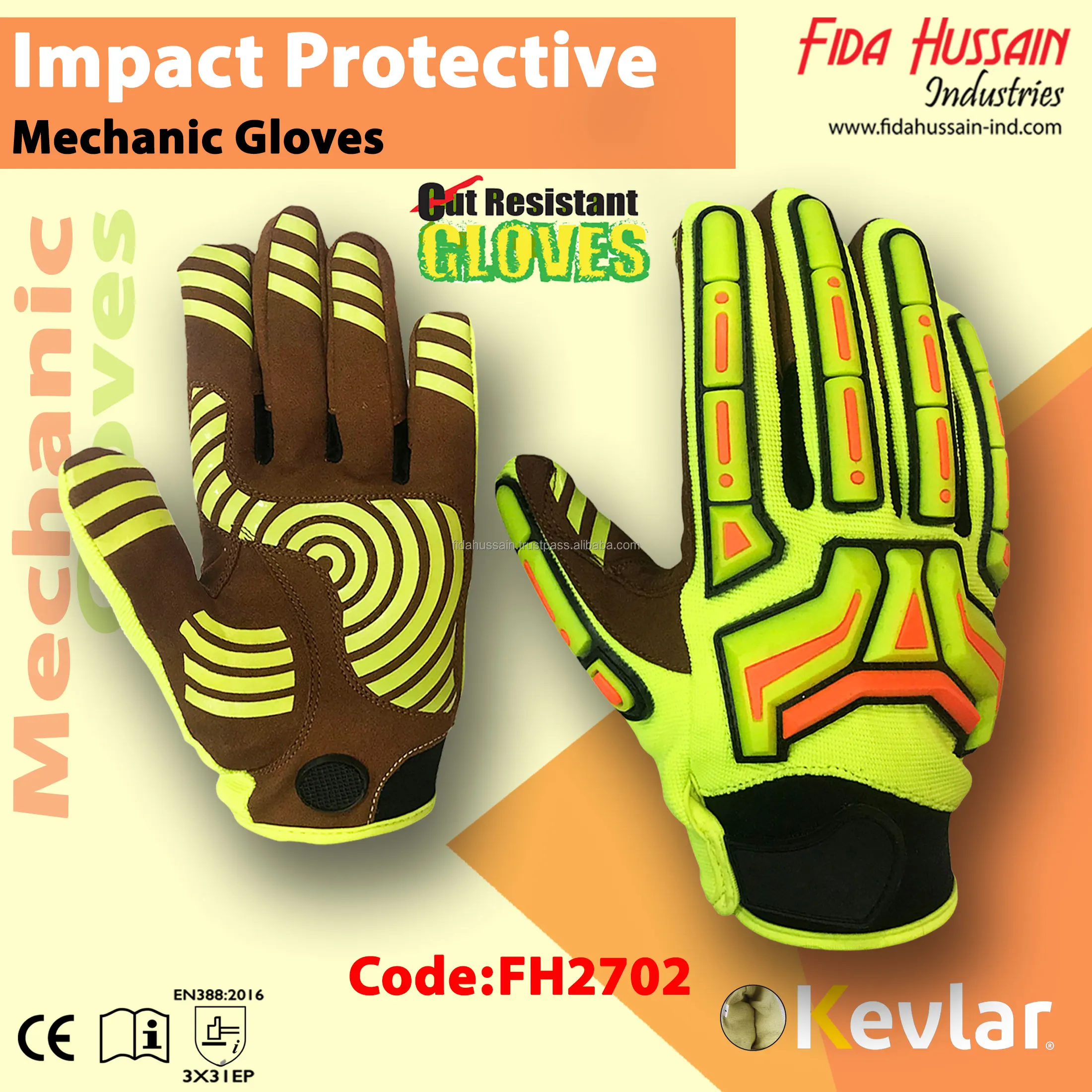 Fida Hussain Impact Protective Mechanic Gloves For Oil And Gas Field