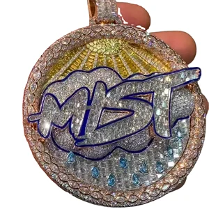 Customized 925 Sterling Iced Out Silver Hip Hop Pendant High Quality Diamond Moissanite Pendants & Charms