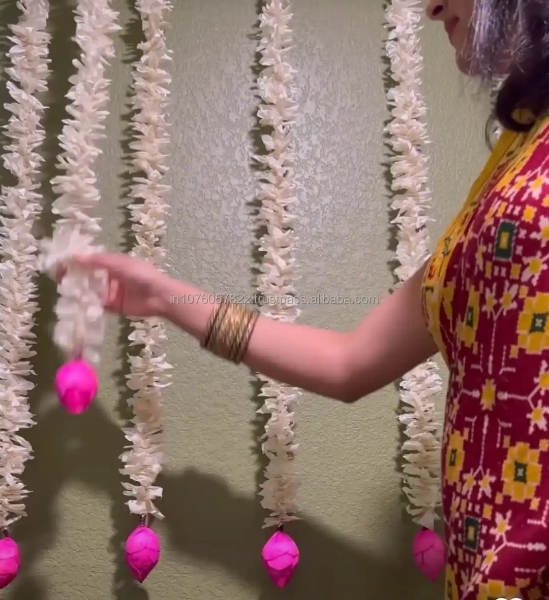 Artificial Jasmine Lotus Flower Garland String For Indian Wedding And