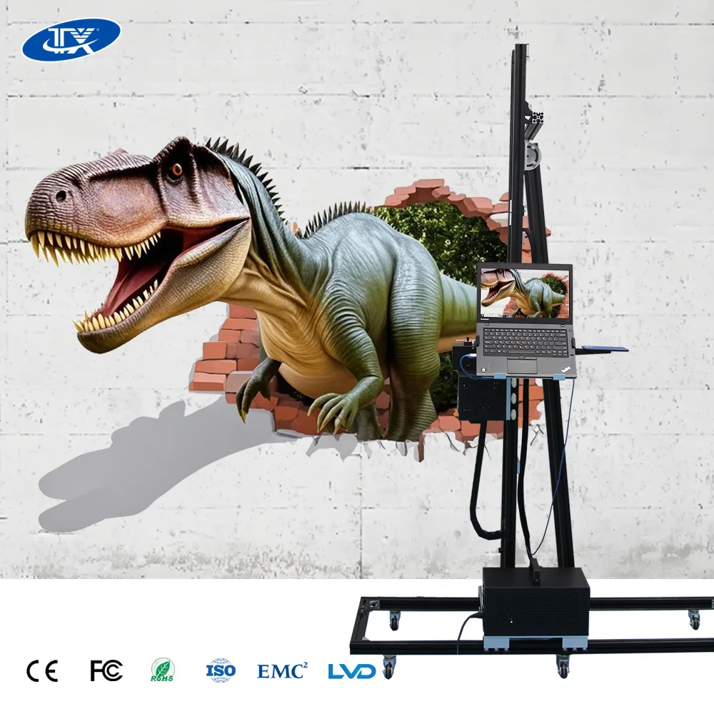3D Uv Vertical Automatic Drawing Art Direct to Walk Inkjet Painting Embossing Printer Machine