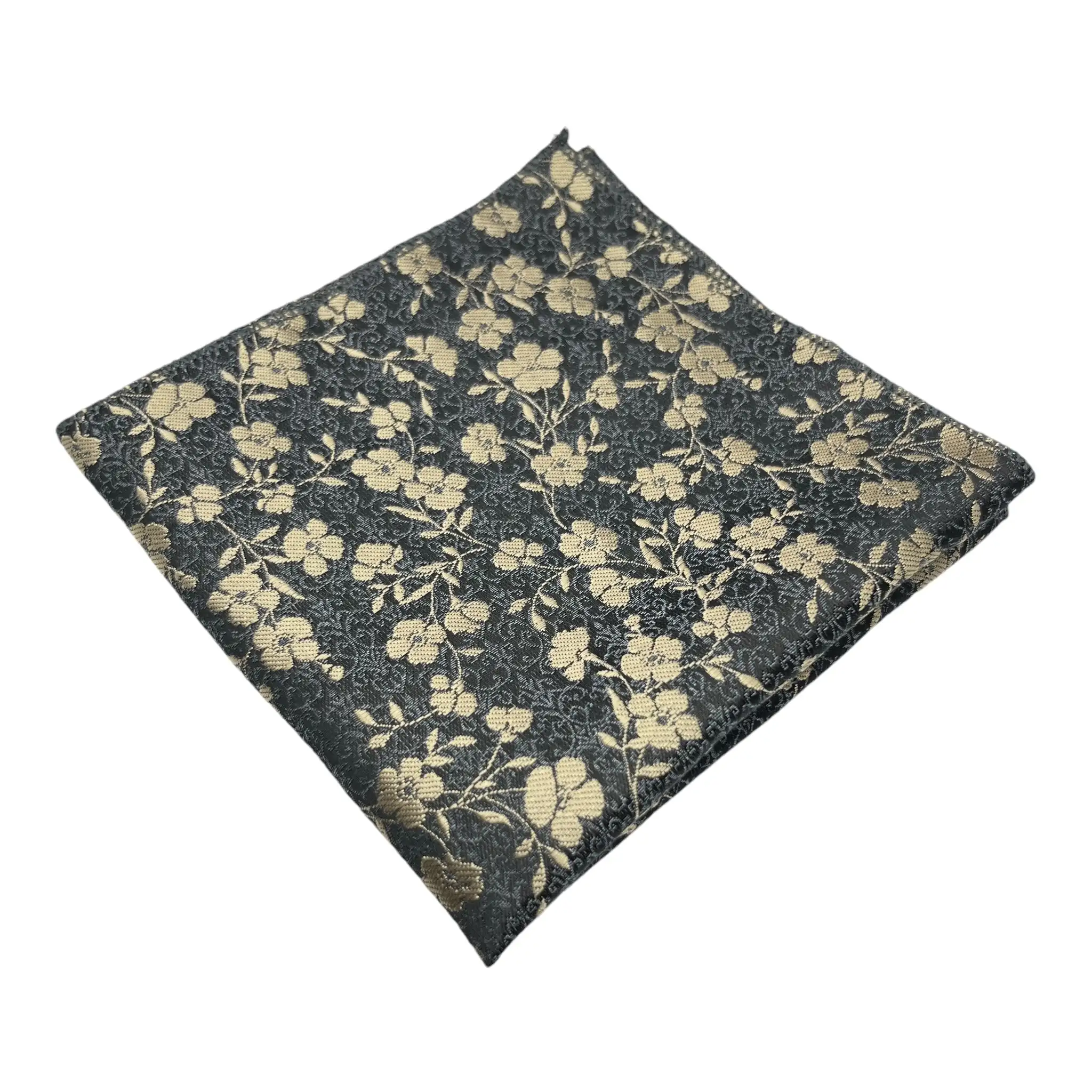 Tie Benon Floral Broad Cashmere Clothing Accessories Combo Tie and Pocket Square in Maroon/Silver/Dark Grey
