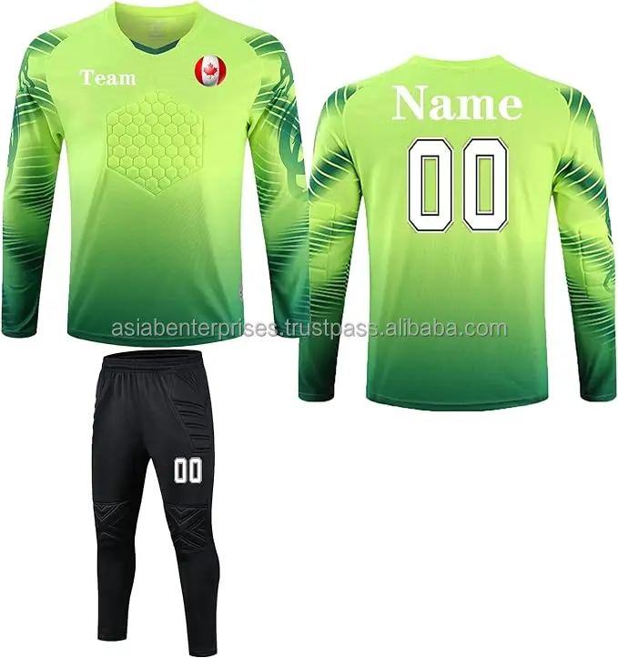 Men Soccer Jersey Goalkeeper Uniform Long Sleeve Tops With Long Pants ...