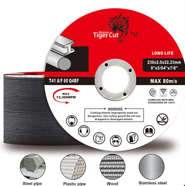 9'' 230x2.0x22.2mm Cutting Disc Abrasive Cutting Disc for metal