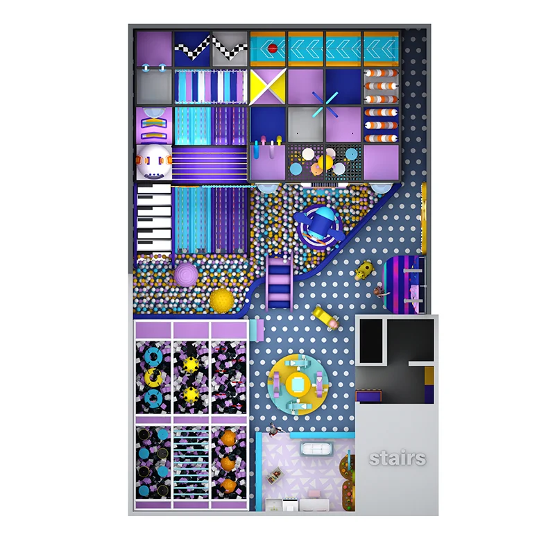 Feelkids ALITA-TQ26016 Indoor High-Capacity Plastic PE Board & Galvanized Pipe Multi-Play Kids Playroom supplier