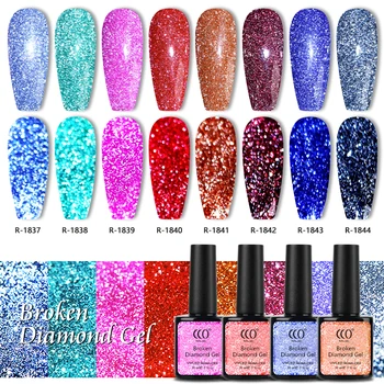 CCO 2025 Professional UV Gel Nail Polish Custom Private Logo 30 Colors 15ml Diamond Sequin Glitter New Arrival