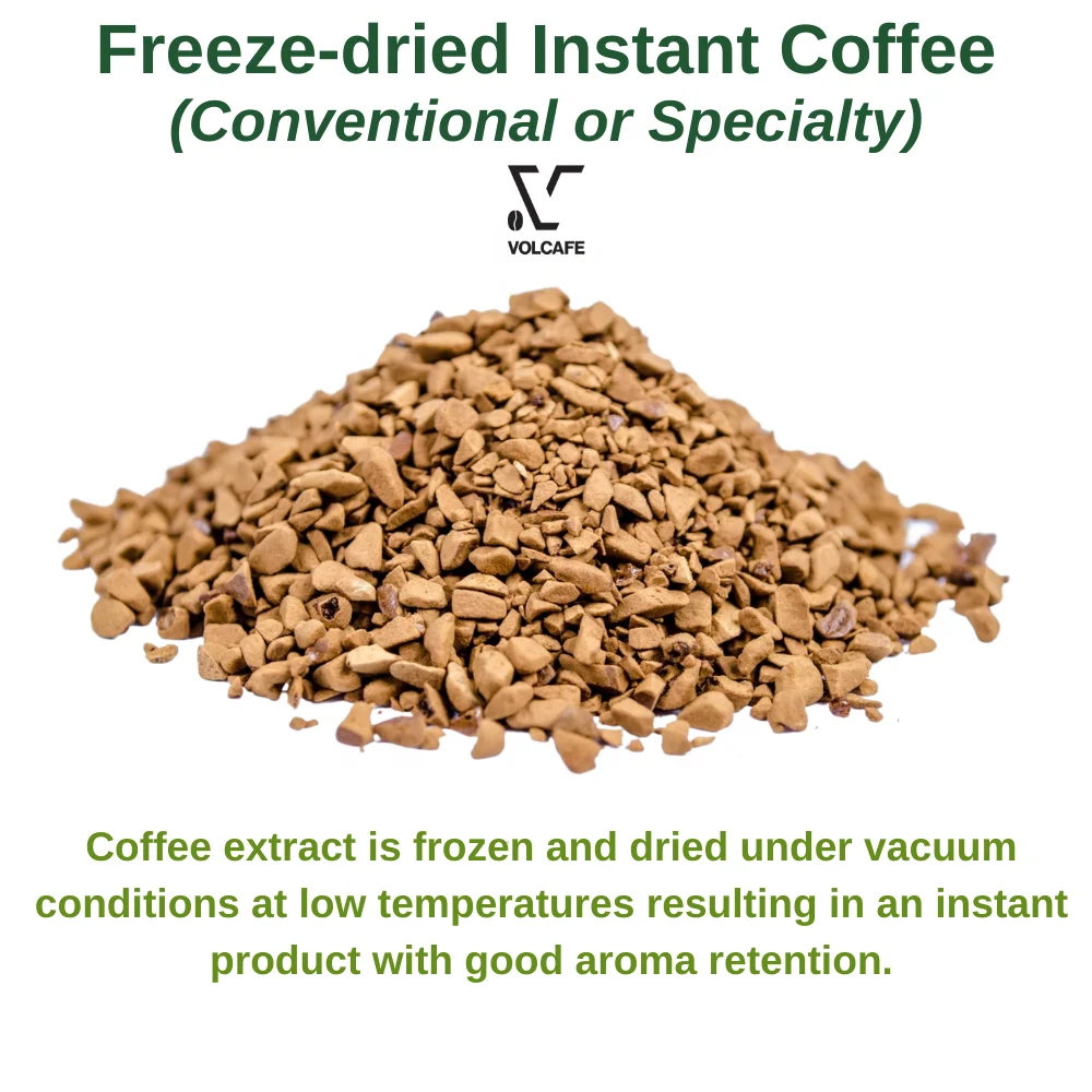 Freeze dried coffee. Кофе премиум класса. Коричневые гранулы. Растворимое стекло смесь.