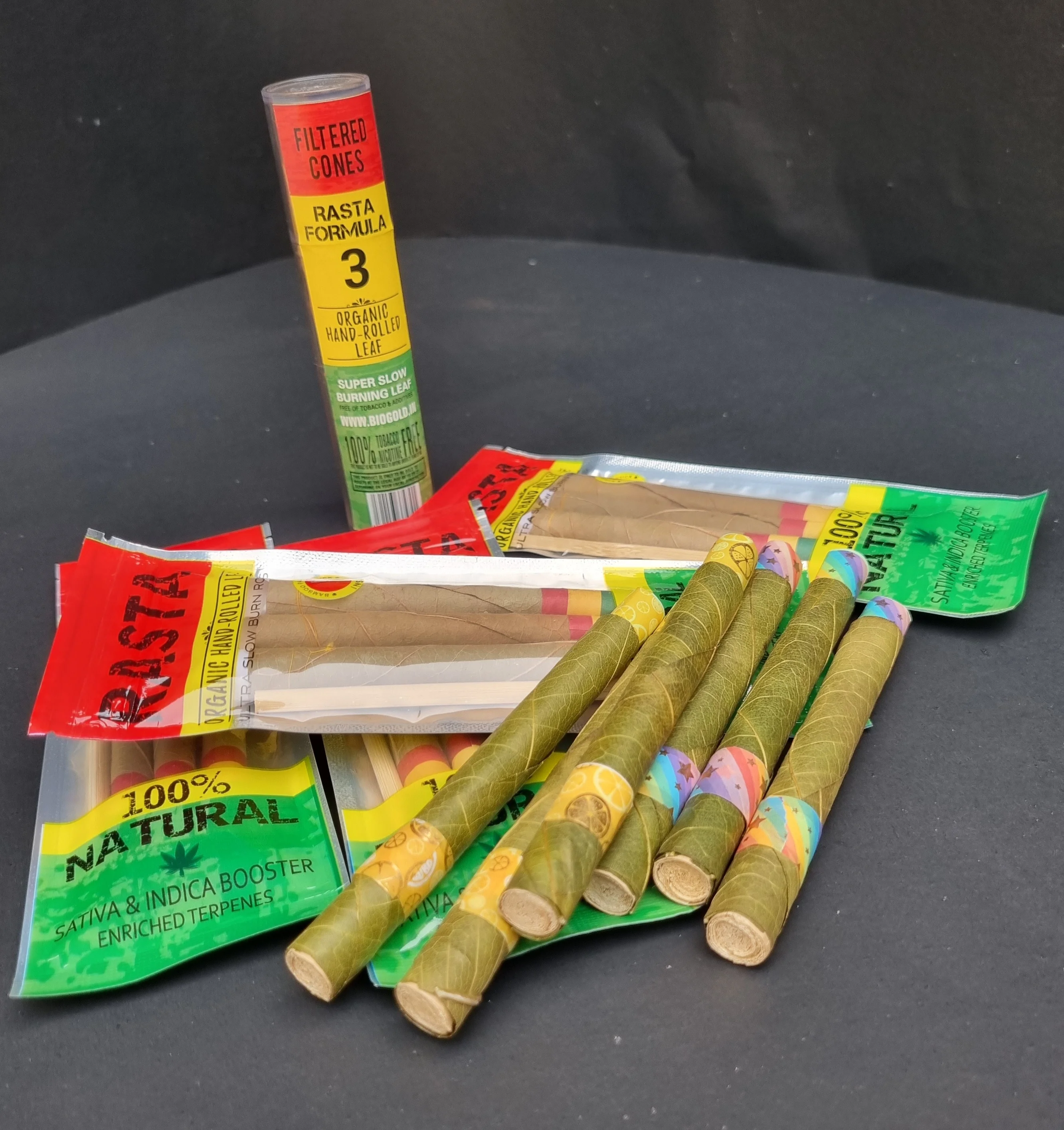 Cordia Rolled Leaf in RASTA Pouh & Clear Tube Pack,.jpg
