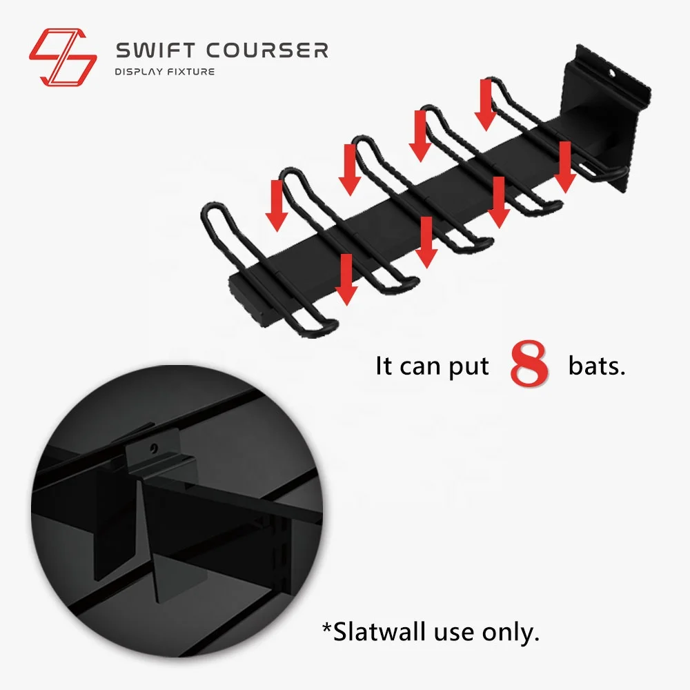 Suporte Parede Para Taco De Baseball E Softball Horizontal Preto - 13