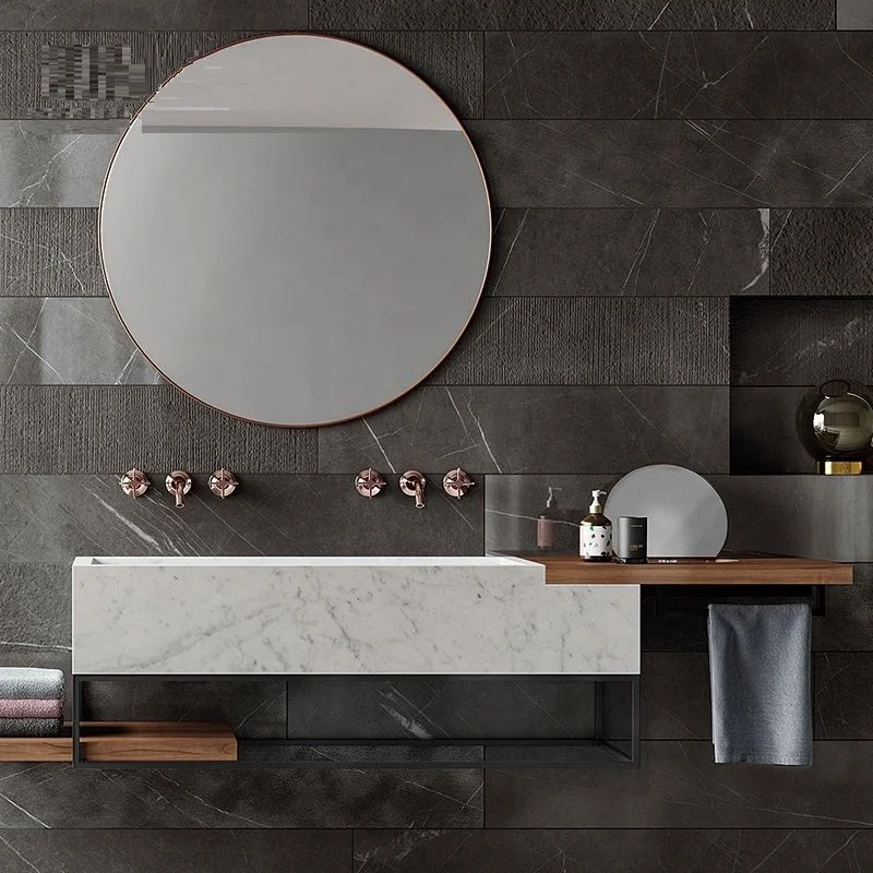 Steel Frame Wall Mounted Simple Design Bathroom Vanity Cabinet Set