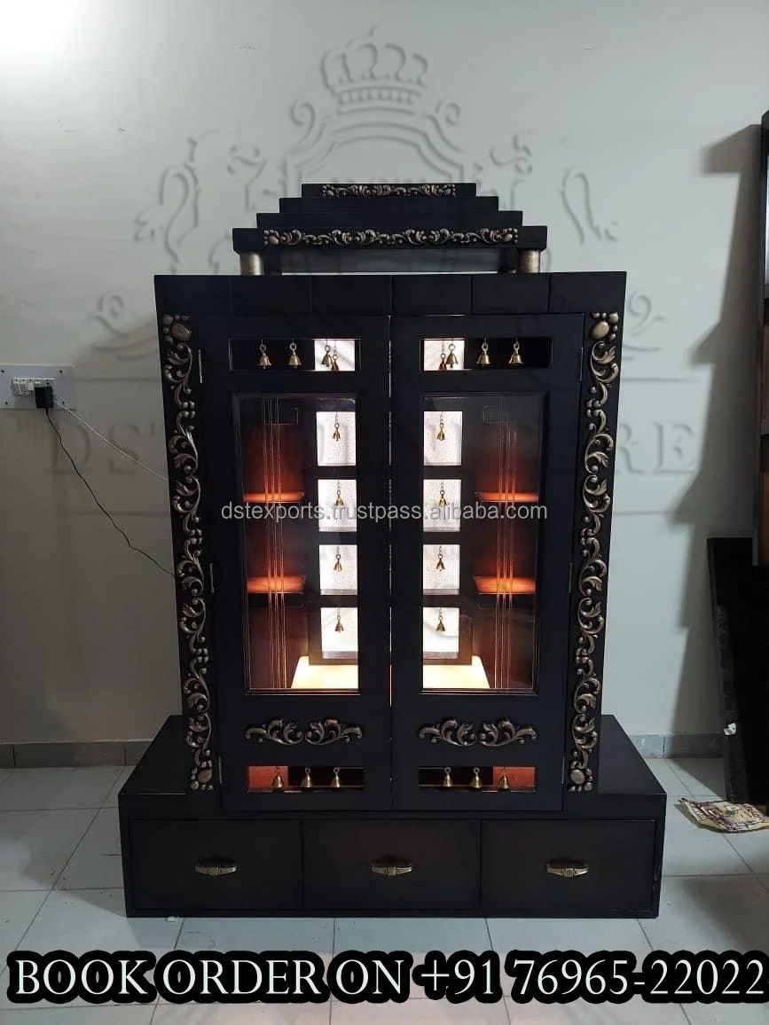 Modern Style Teak Wood Temple For Home Pooja Room Modern Temple In ...