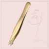 Gold Slant Point Eyebrow Tweezer
