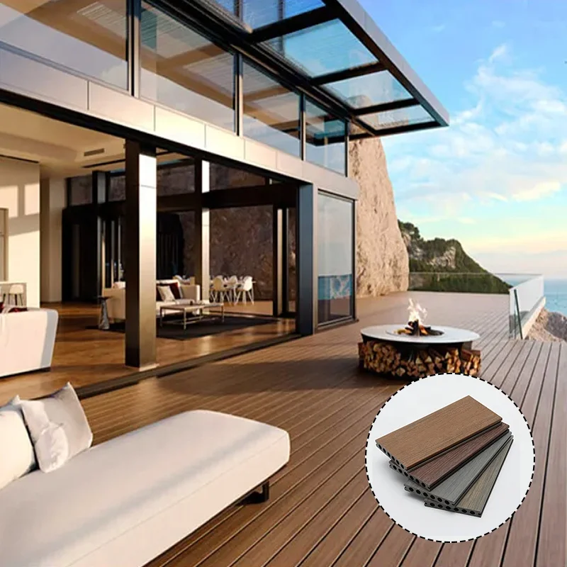 Custom Waterproof and Moisture-proof Wpc Outdoor Decking Wood Grain Composite Decking Board China Wood Plastic Texture Flooring