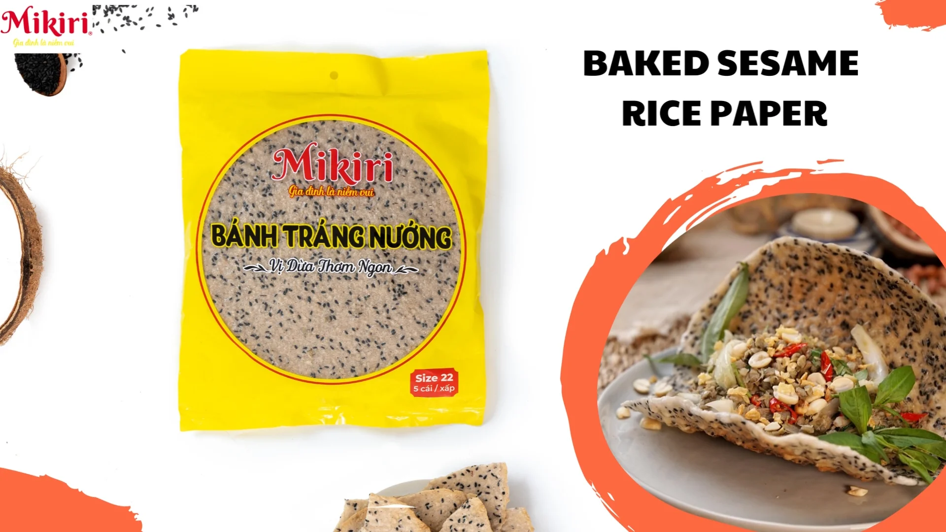 Sesame And Coconut Cracker/rice Sesame Cracker 130g Ingredient 70 Rice