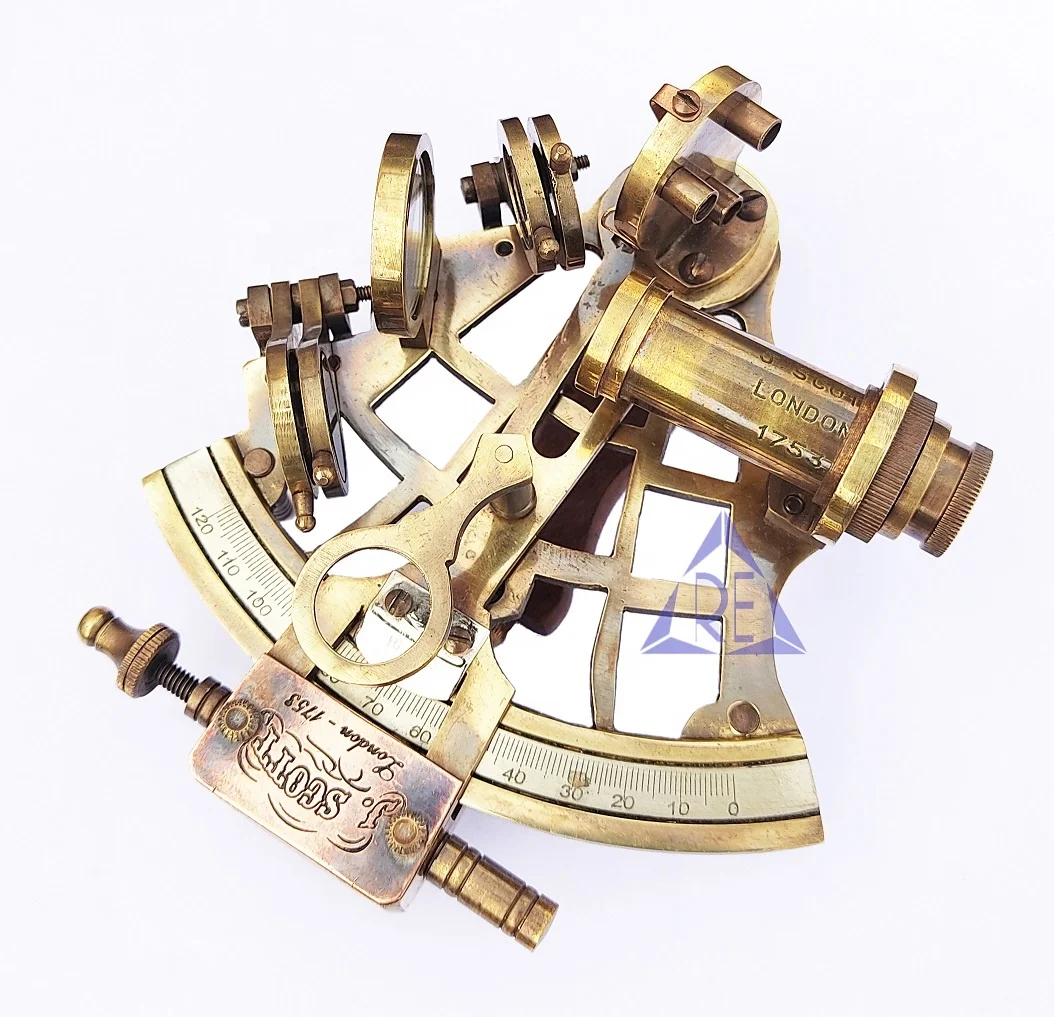 Nautical Brass Sextant Marine Nautical Sextant With Wooden Box J. Scott ...
