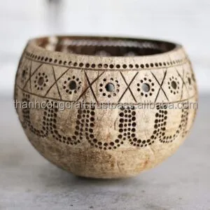 Высококачественный подсвечник из натуральной скорлупы кокоса/чаша для свечи для украшения дома