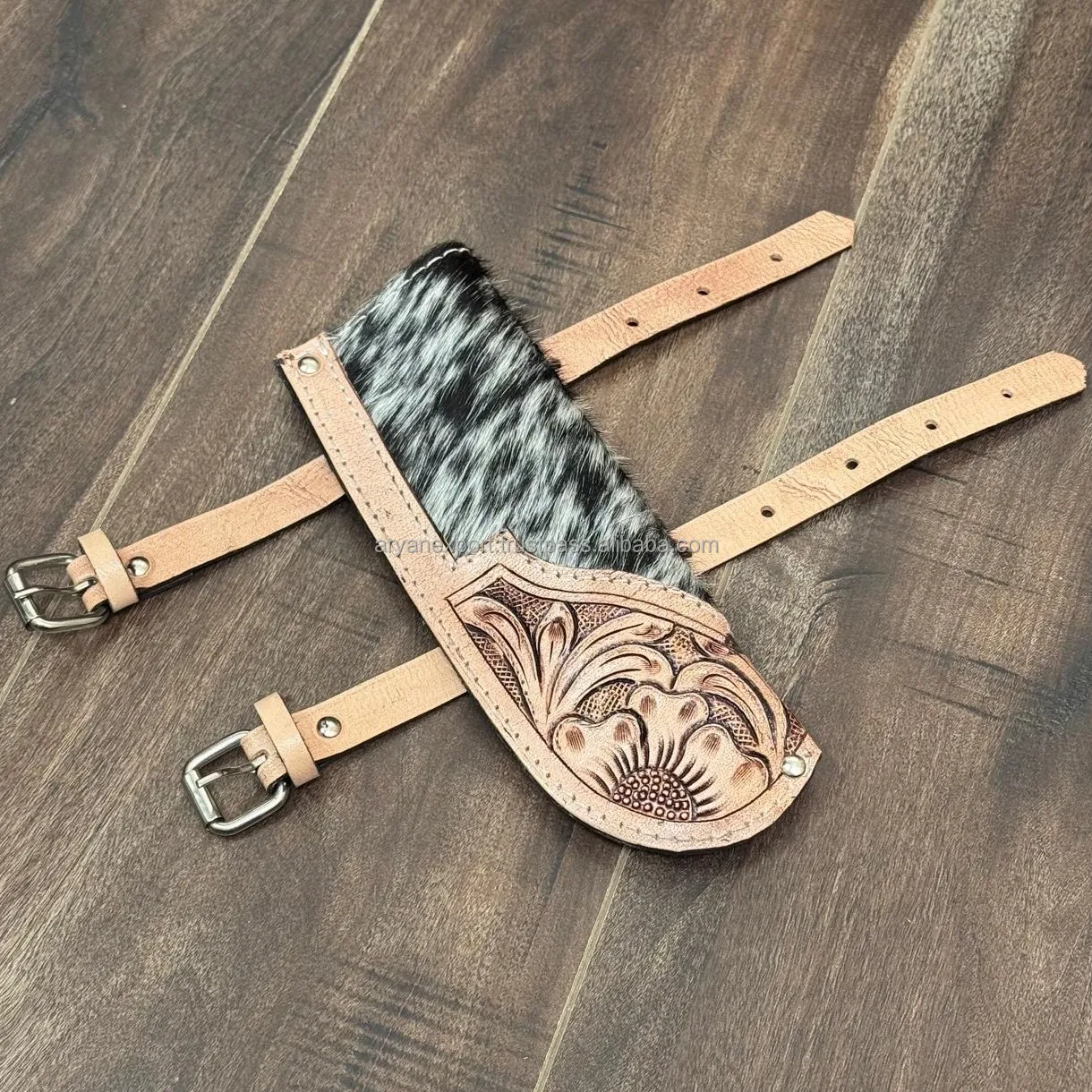 Ceinture Porte-Drapeau Cuir Enfant Réglable - Sangle Cérémonie Marron Blanc Noir Pour Défilés