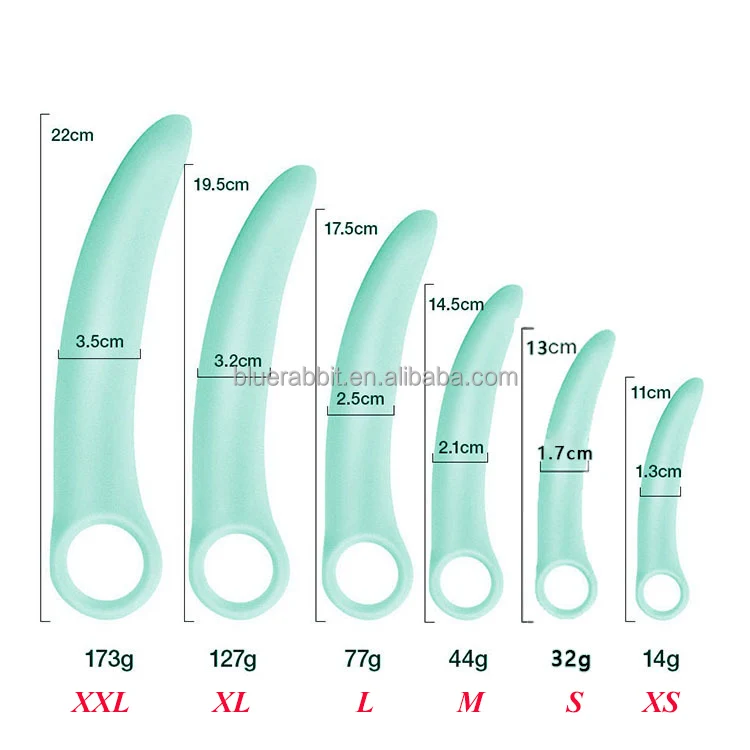 BlueRabbit 6size Hand-Hold Anal Plug Butt Plug Toys Silicone Pelvic Floor Vaginal Dilators Trainer Set for Women
