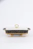 Black Marble pattern gold rim