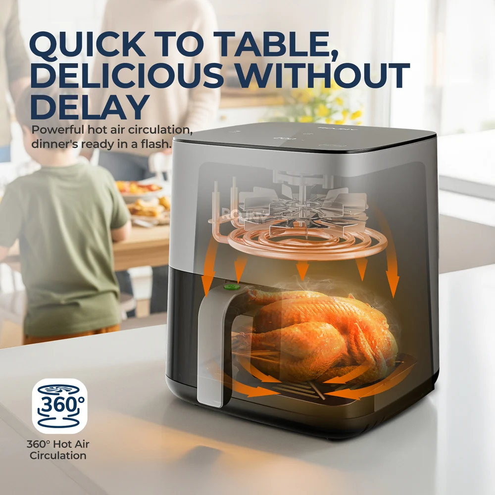 New 5L Air Fryer, Electric Hot Fryer Oven Oilless Cooker with Touch Control & Nonstick B aperçu 2