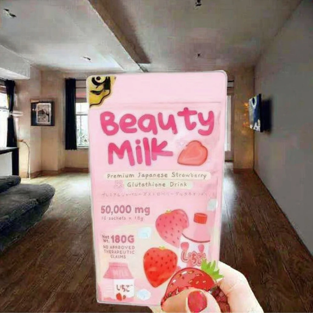 Beauty Milk Collagen Drink with Japanese Strawberry Extract, 50,000mg UV  Brightening & Anti-Aging Supplement for Radiant Skin
