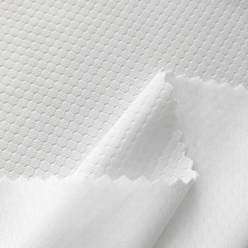 Honeycomb mesh fabric, white 100% polyester