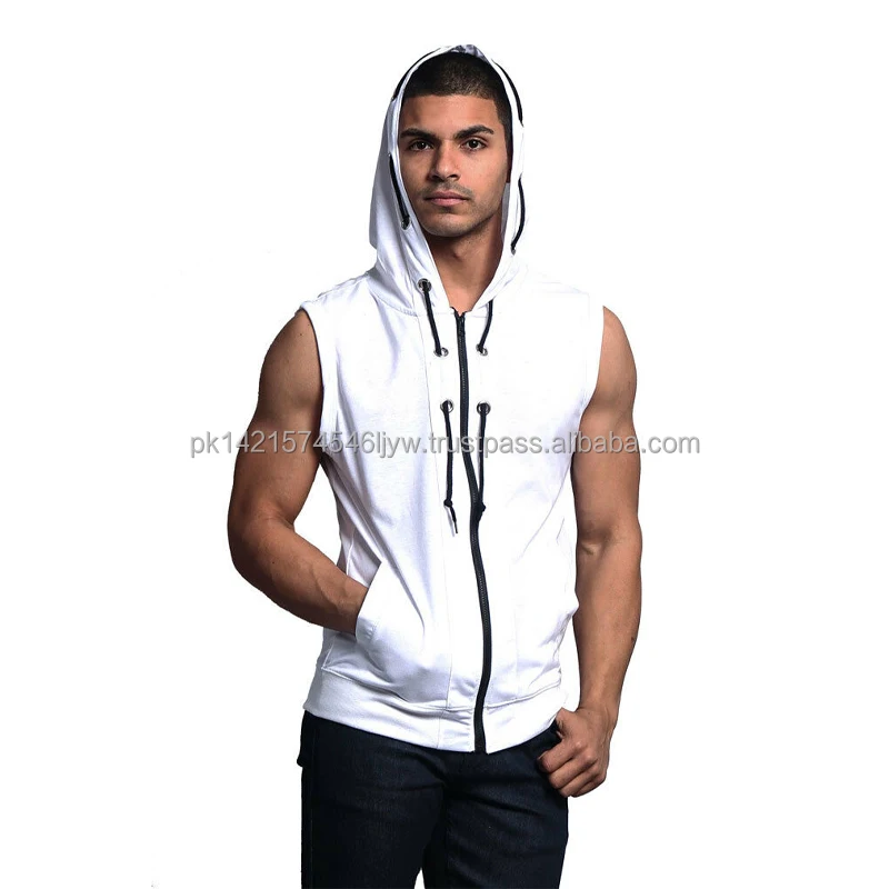 Blusa Blanca Sin Mangas Para Hombre,Chaleco De Gimnasio Con Cremallera,Sudadera  Para Correr - Buy Los Hombres Sin Mangas Gimnasio Chaleco,Los Hombres Sin  Mangas Con Cremallera Sudaderas Con Capucha,Unisex Sudaderas Con Capucha  Product