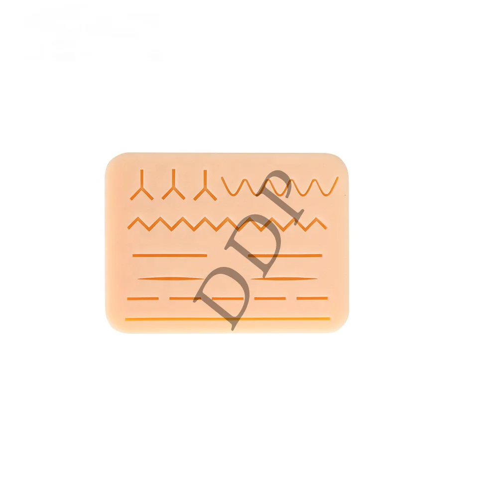 DDP Customize Skin Suture Pad Cheap Suture Pad Silicon Medical Training Skin Model With 20 Pre-Cut Wounds for Medical Practice