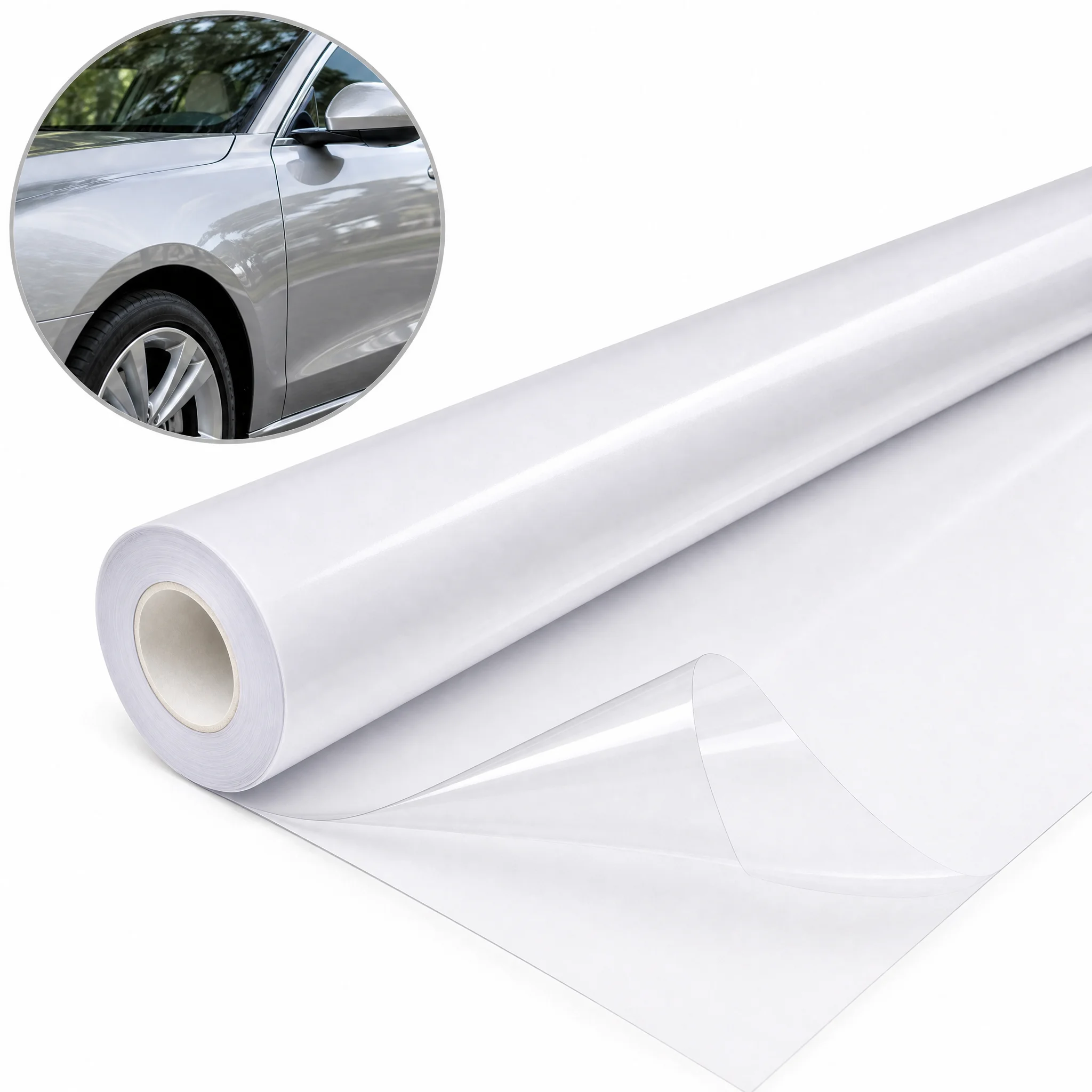 Wholesale 1 Year Removable Transparent Self Adhesive Vinyl Roll Clear Car Wrap Vehicle Wrapping Film Signage OEM