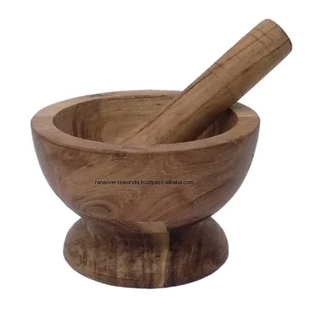 Handcrafted Wooden Mortar and pestle deals | Handpainted Wooden Okhli | Indian Spice Grinder | Kitchen and Dining Accessory