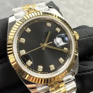 New Luxury Business9014L Stainless Steel Black Dial White Gold High-quality Men's Mechanical Watch 41mm Diameter Automatic Watch