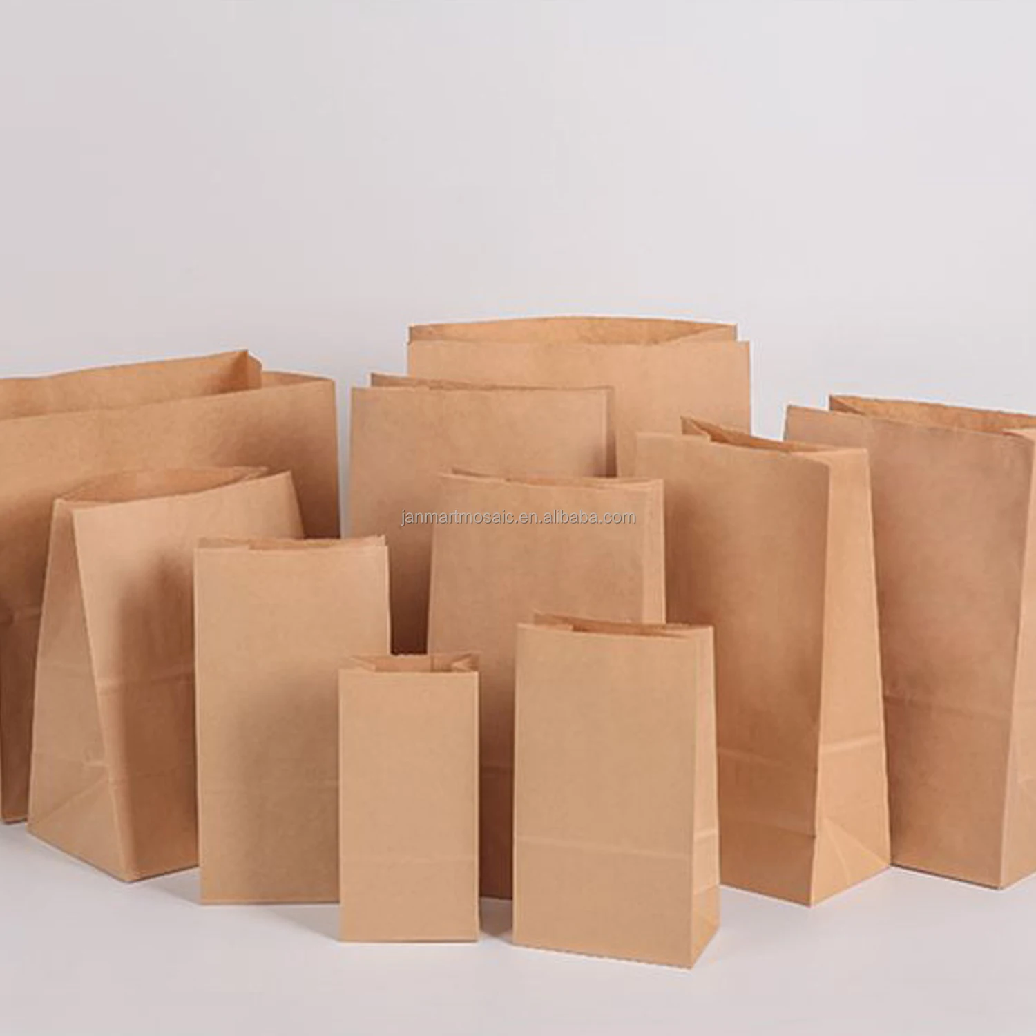 Spot Kraft Paper Bag Square Bottom Baking Oilproof Packaging Can Print